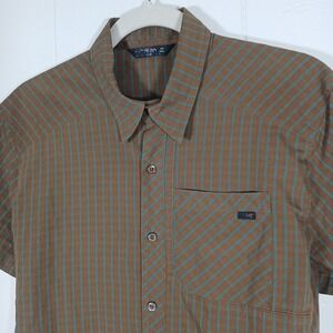 Arcteryx Shirt Button Up Plaid Walking Hiking Outdoor Men's Medium Short Sleeve